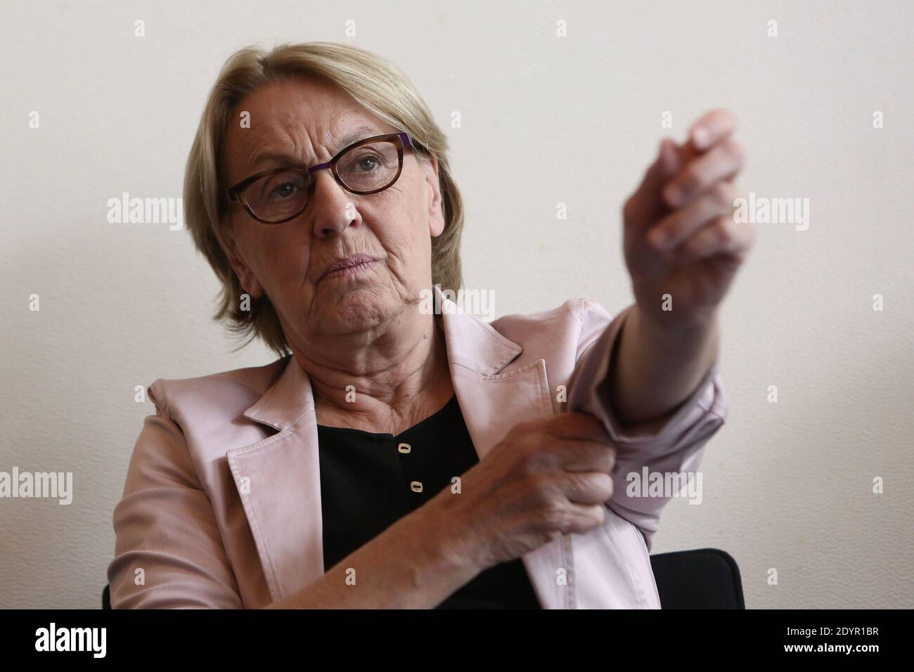 Riforma dello Stato francese, decentramento e amministrazione pubblica il Ministro Marylise Lebranchu partecipa alla presentazione del rapporto del deputato socialista francese Thierry Mandon sulla semplificazione del contesto legale, dei passi e delle imposte delle imprese, presso il Ministero delle Finanze e dell'Economia, a Parigi, in Francia, il 01 luglio 2013. Foto di Stephane Lemouton/ABACAPRESS.COM Foto Stock