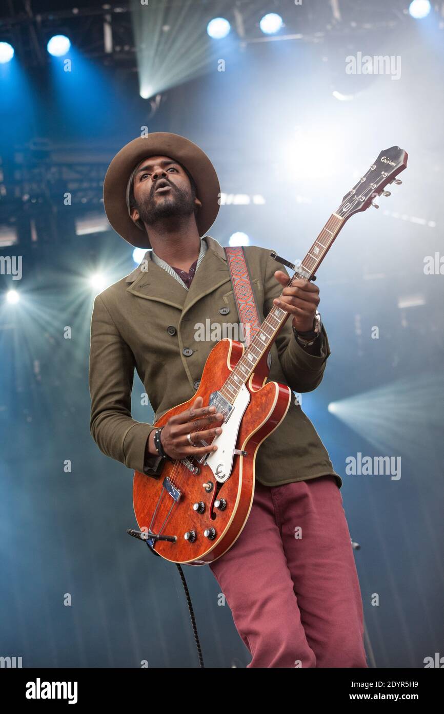 Gary Clark Jr. (Junior) si esibisce durante l'Eurockeennes Music Festival, a Belfort, Francia, il 4 luglio 2013. Foto di Romain boe/ABACAPRESS.COM Foto Stock