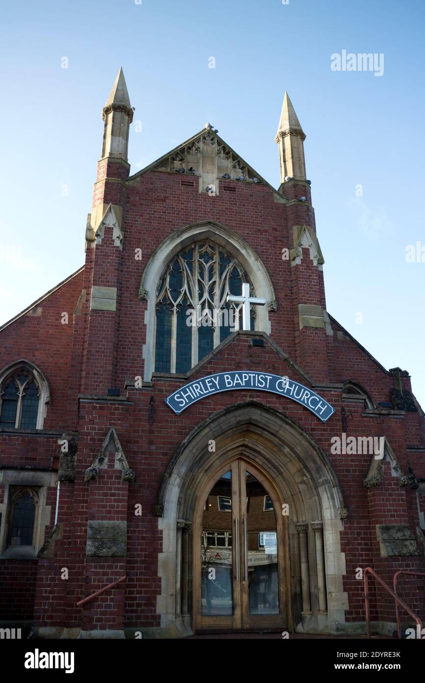 Shirley Baptist Church, Stratford Road, Shirley, West Midlands, Inghilterra, Regno Unito Foto Stock