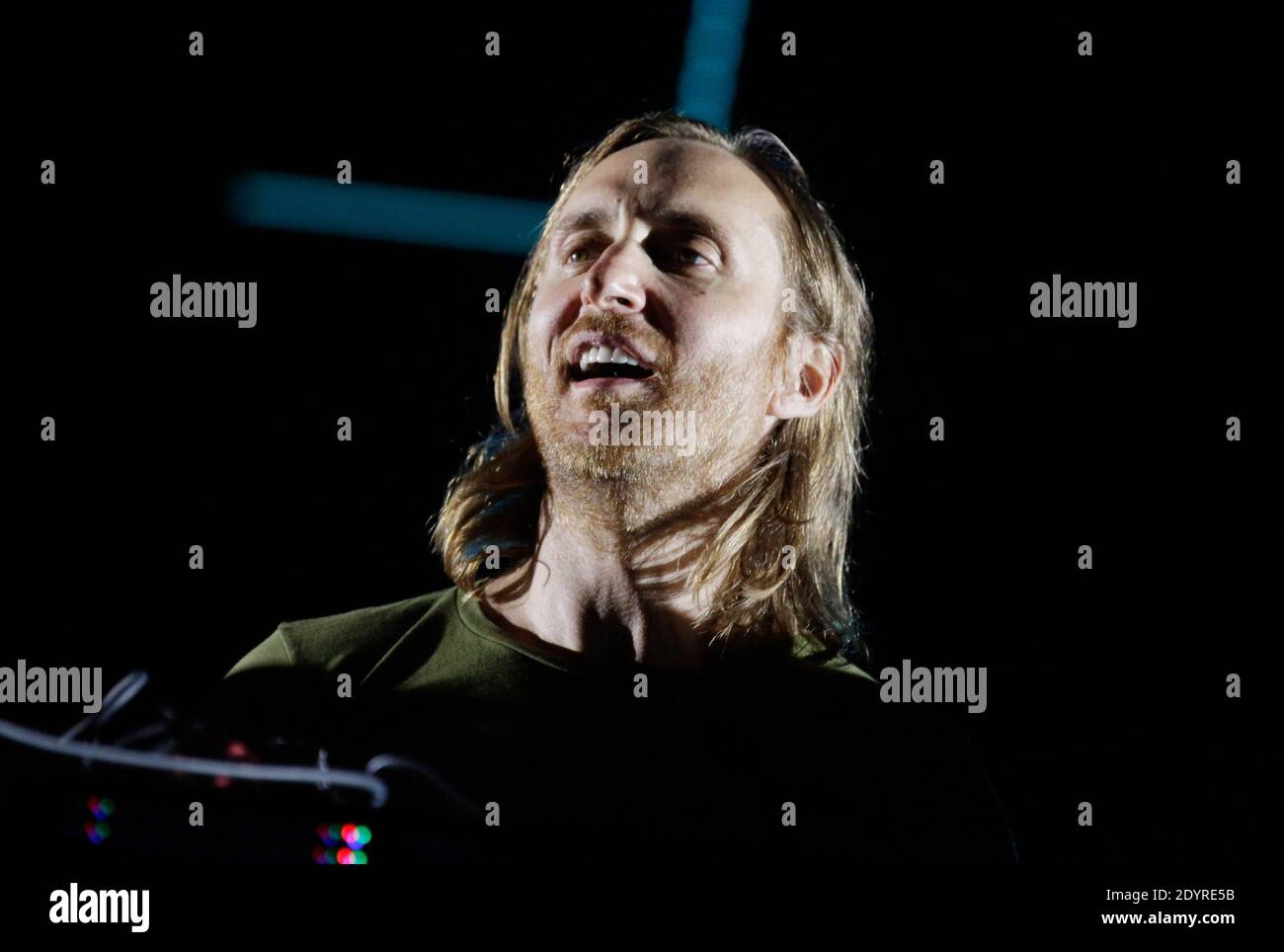 Esclusivo. David Guetta si esibisce durante il Festival della musica di Electropeach, a Port-Barcares, Francia, il 20 luglio 2013. Foto di Jerome Domine/ABACAPRESS.COM Foto Stock
