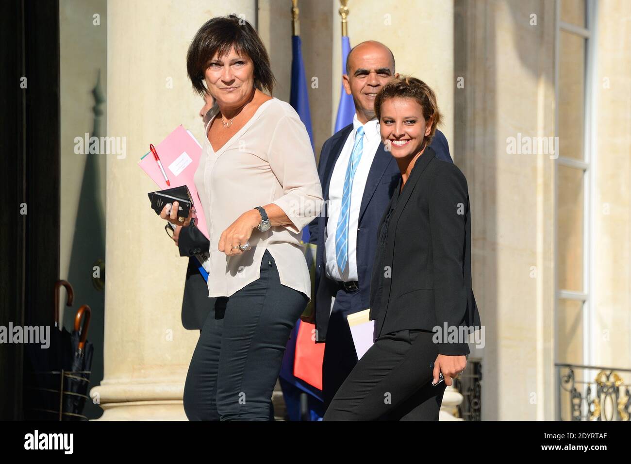 Najat Vallaud-Belkacem arriva in un seminario con membri del governo circa la loro visione della 'Francia in dieci anni' al Palais de l'Elysee a Parigi, Francia il 19 2013 agosto. Foto di Nicolas Briquet/ABACAPRESS.COM Foto Stock