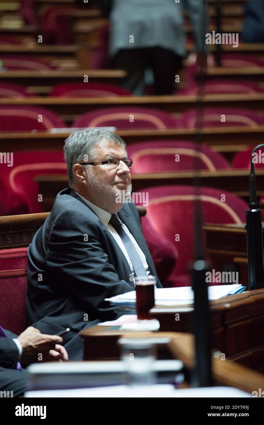 Ministro incaricato delle relazioni con il Parlamento Alain Vidalies, raffigurato al Senato francese a Parigi, in Francia, il 18 settembre 2013. Foto di Romain boe/ABACAPRESS.COM Foto Stock