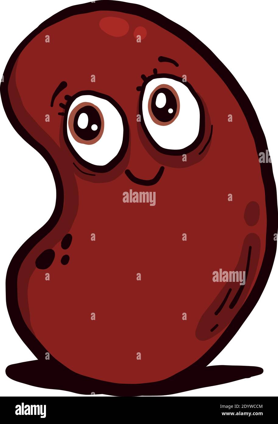 Fagiolo soddisfatto, illustrazione, vettore su sfondo bianco. Illustrazione Vettoriale