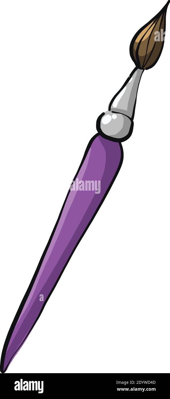 Pennello viola, illustrazione, vettore su sfondo bianco. Illustrazione Vettoriale