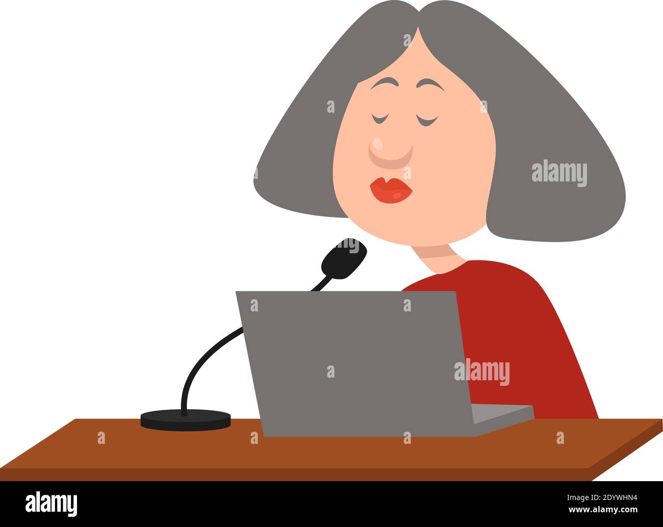 Donna docente, illustrazione, vettore su sfondo bianco. Illustrazione Vettoriale