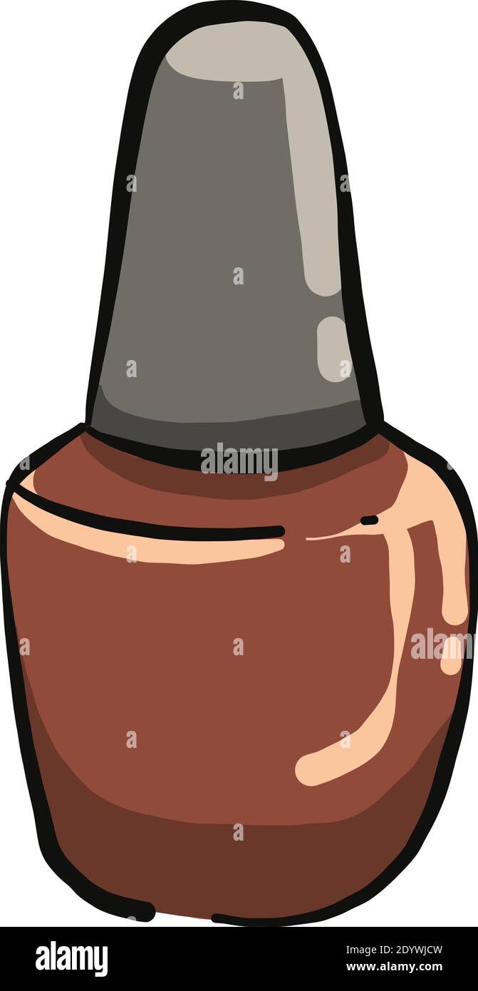 Nailpolish marrone, illustrazione, vettore su uno sfondo bianco. Illustrazione Vettoriale