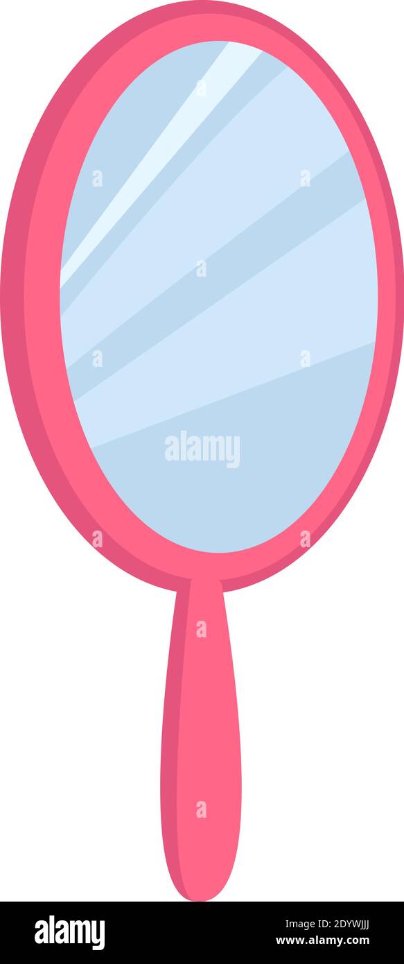 Specchio ovale rosa, illustrazione, vettore su sfondo bianco. Illustrazione Vettoriale