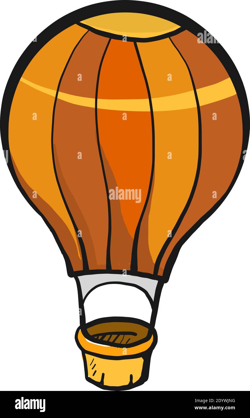 Palloncino ad aria arancione, illustrazione, vettore su sfondo bianco. Illustrazione Vettoriale