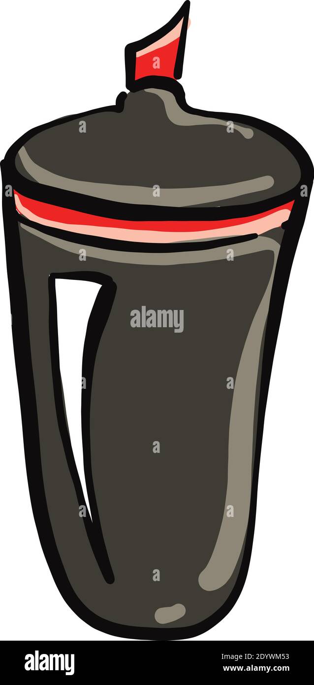 Penna a punta rossa, illustrazione, vettore su sfondo bianco. Illustrazione Vettoriale