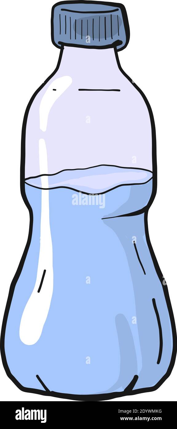 Bottiglia d'acqua piccola, illustrazione, vettore su sfondo bianco. Illustrazione Vettoriale