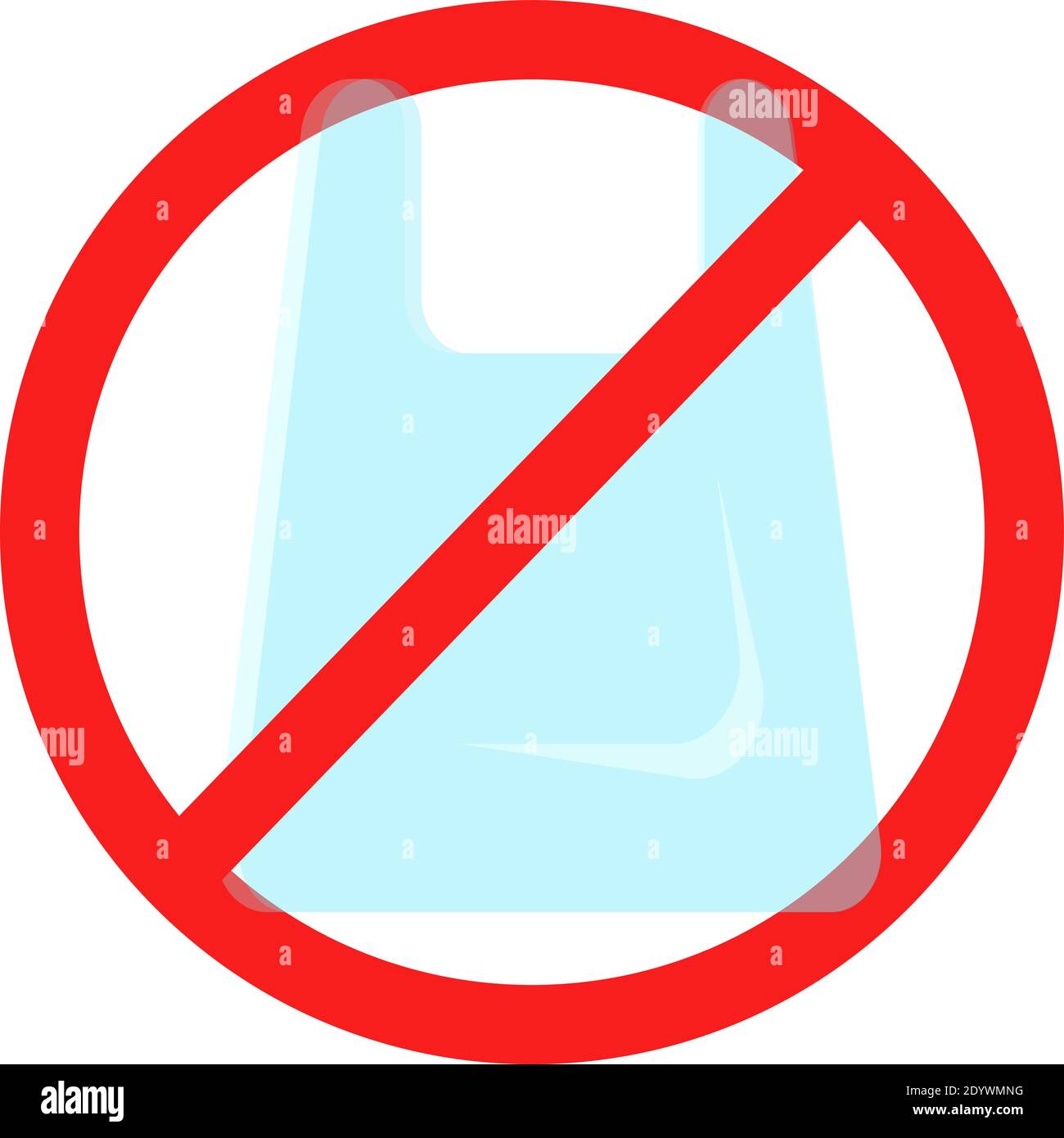 Dire No ai sacchetti di plastica, all'illustrazione, al vettore su sfondo bianco. Illustrazione Vettoriale