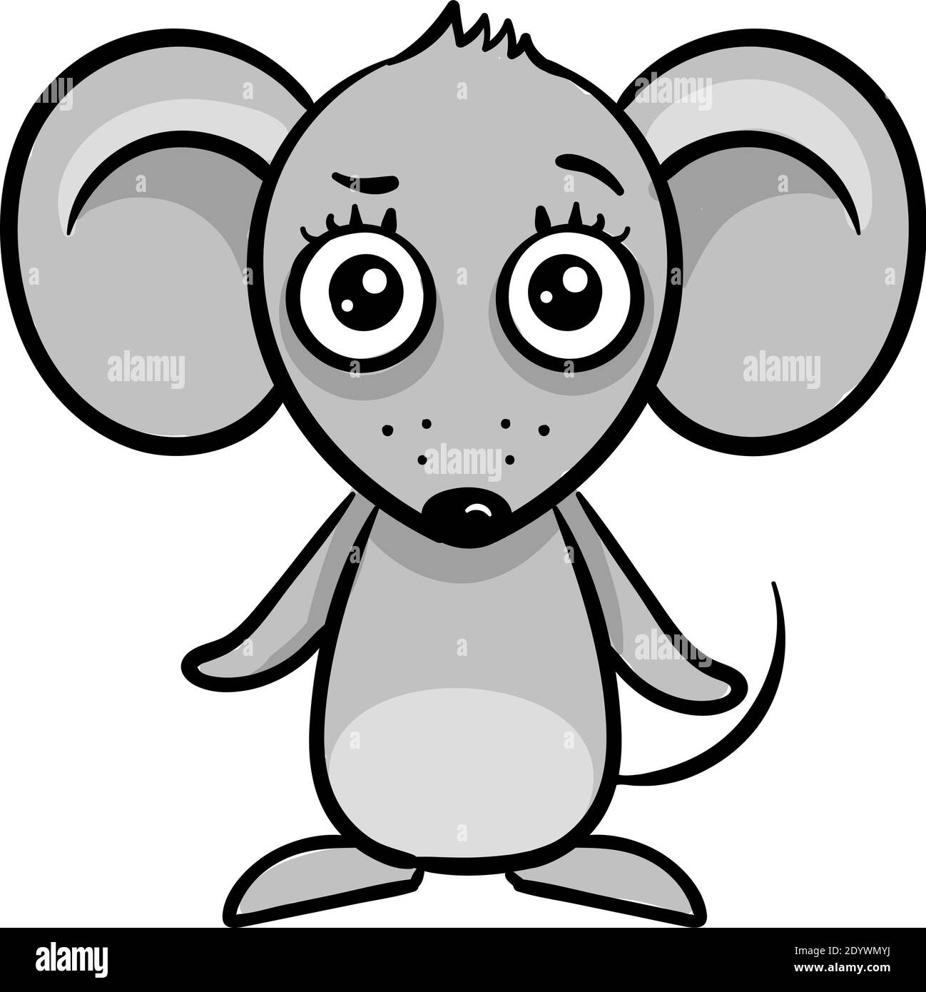Sorpresi piccolo mouse, illustrazione, vettore su uno sfondo bianco. Illustrazione Vettoriale
