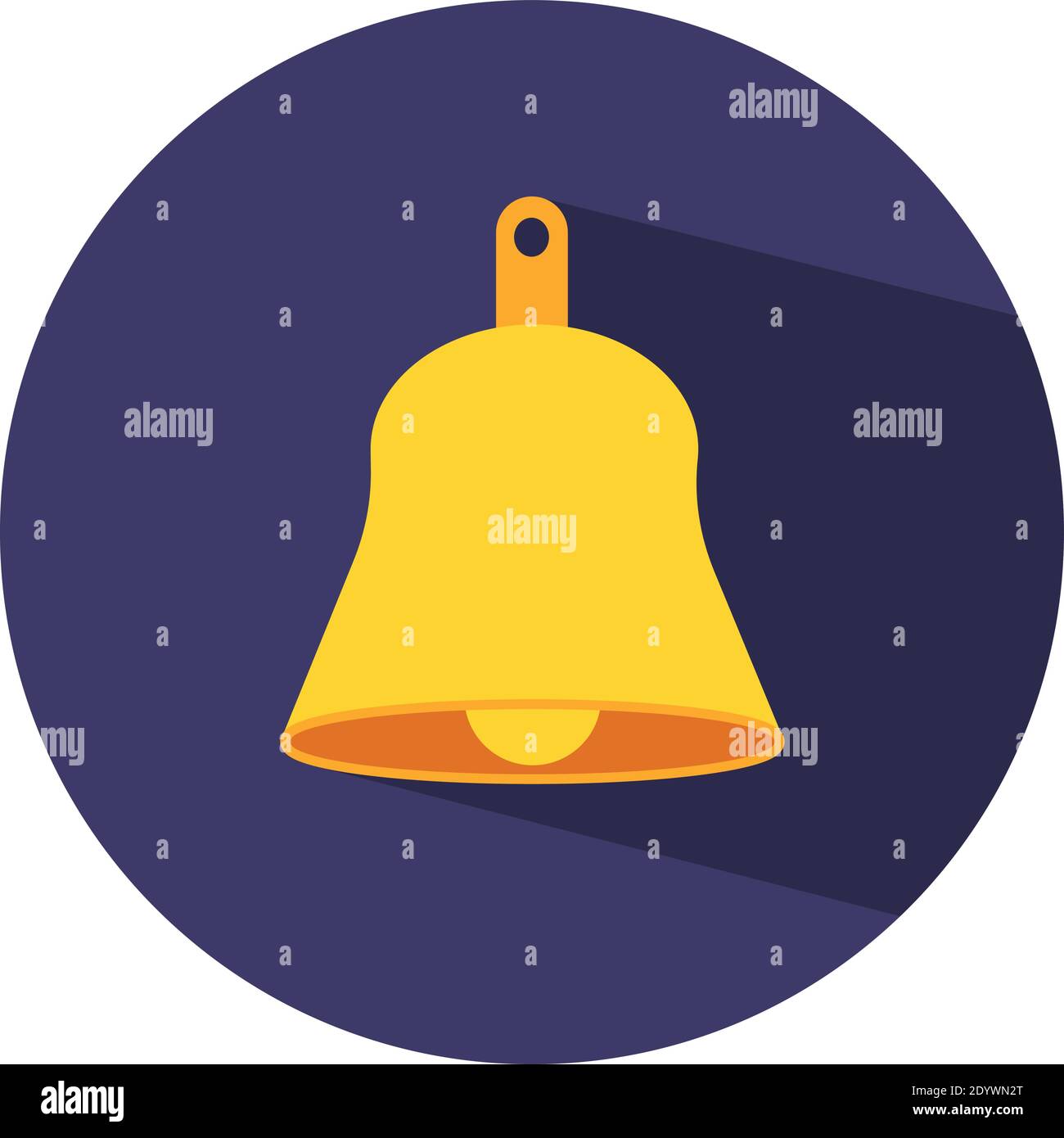 Campana d'oro, illustrazione, vettore su sfondo bianco. Illustrazione Vettoriale