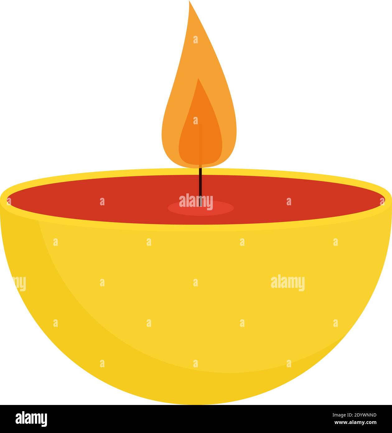 Candela gialla, illustrazione, vettore su sfondo bianco. Illustrazione Vettoriale