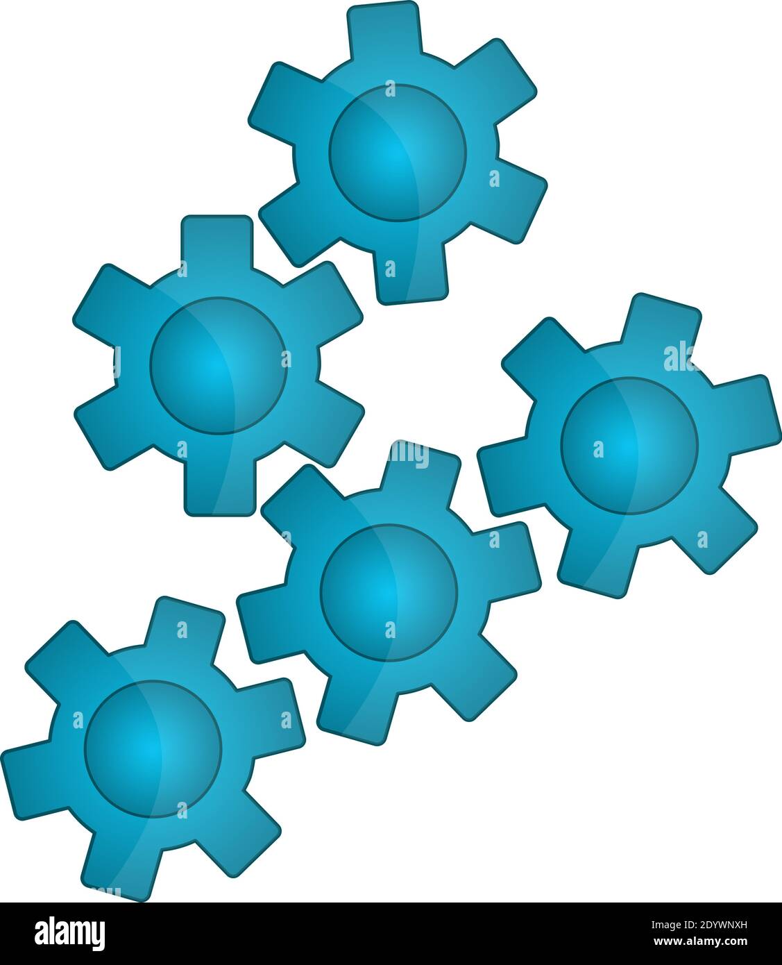 Ingranaggi, illustrazione, vettore su sfondo bianco. Illustrazione Vettoriale