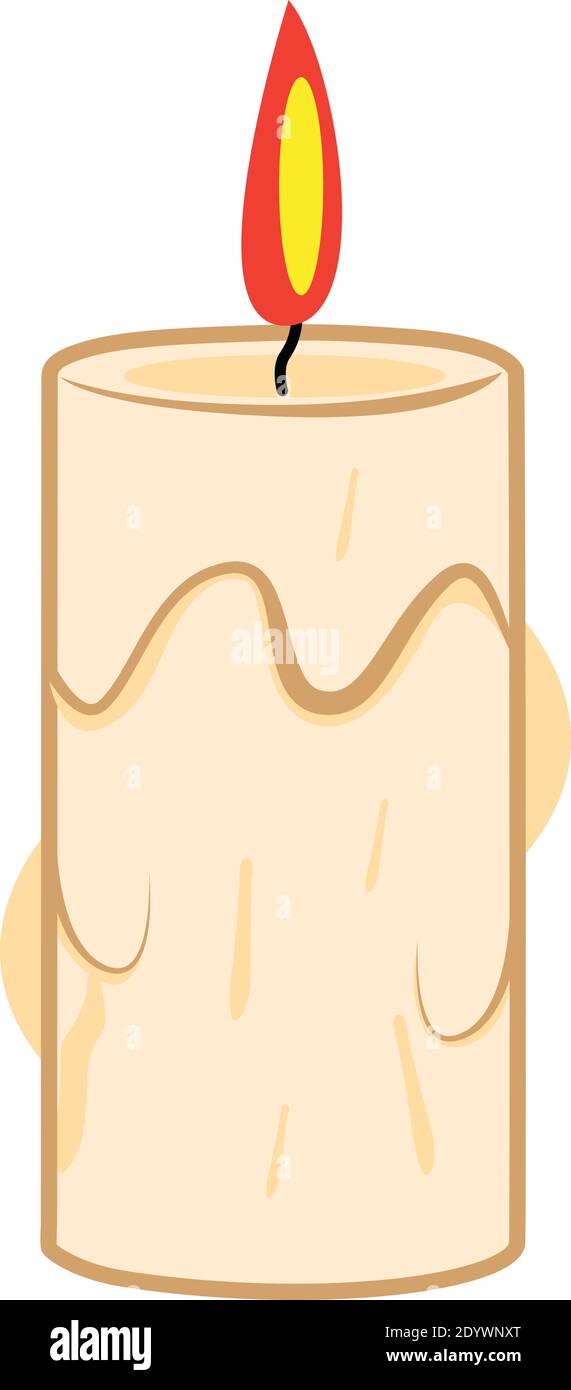 Candela bianca, illustrazione, vettore su sfondo bianco. Illustrazione Vettoriale