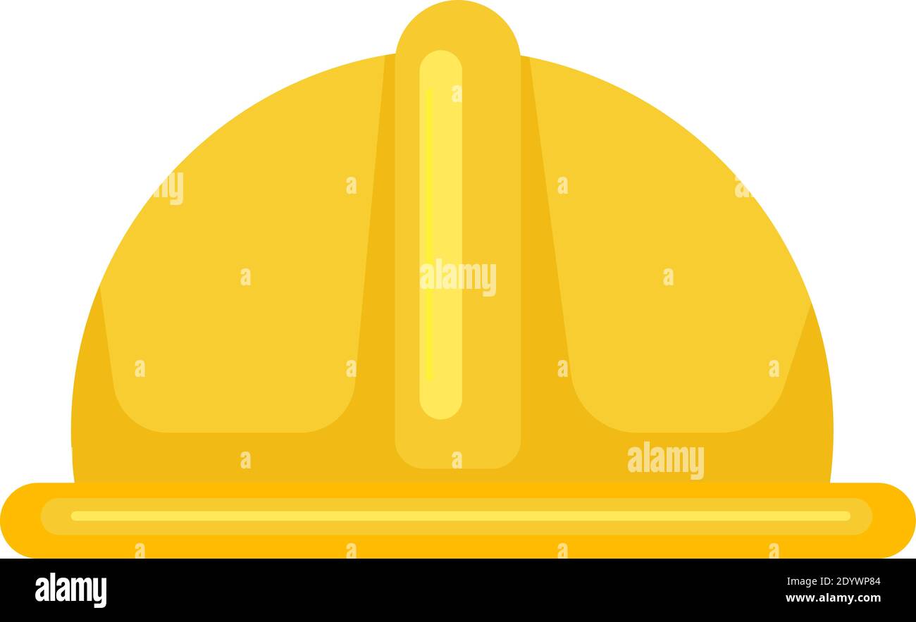 Casco da lavoro giallo, illustrazione, vettore su sfondo bianco. Illustrazione Vettoriale