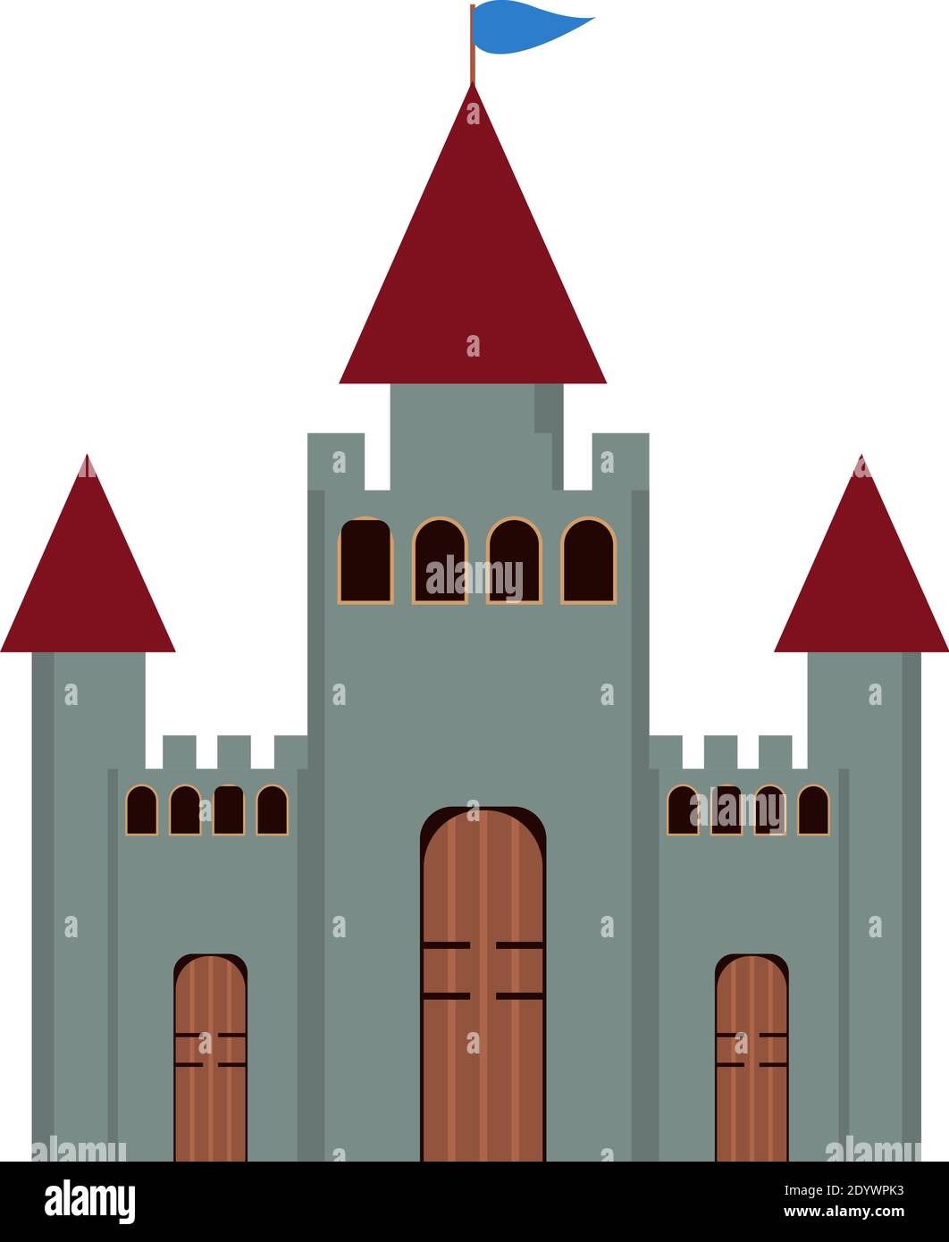 Castello storico, illustrazione, vettore su sfondo bianco. Illustrazione Vettoriale