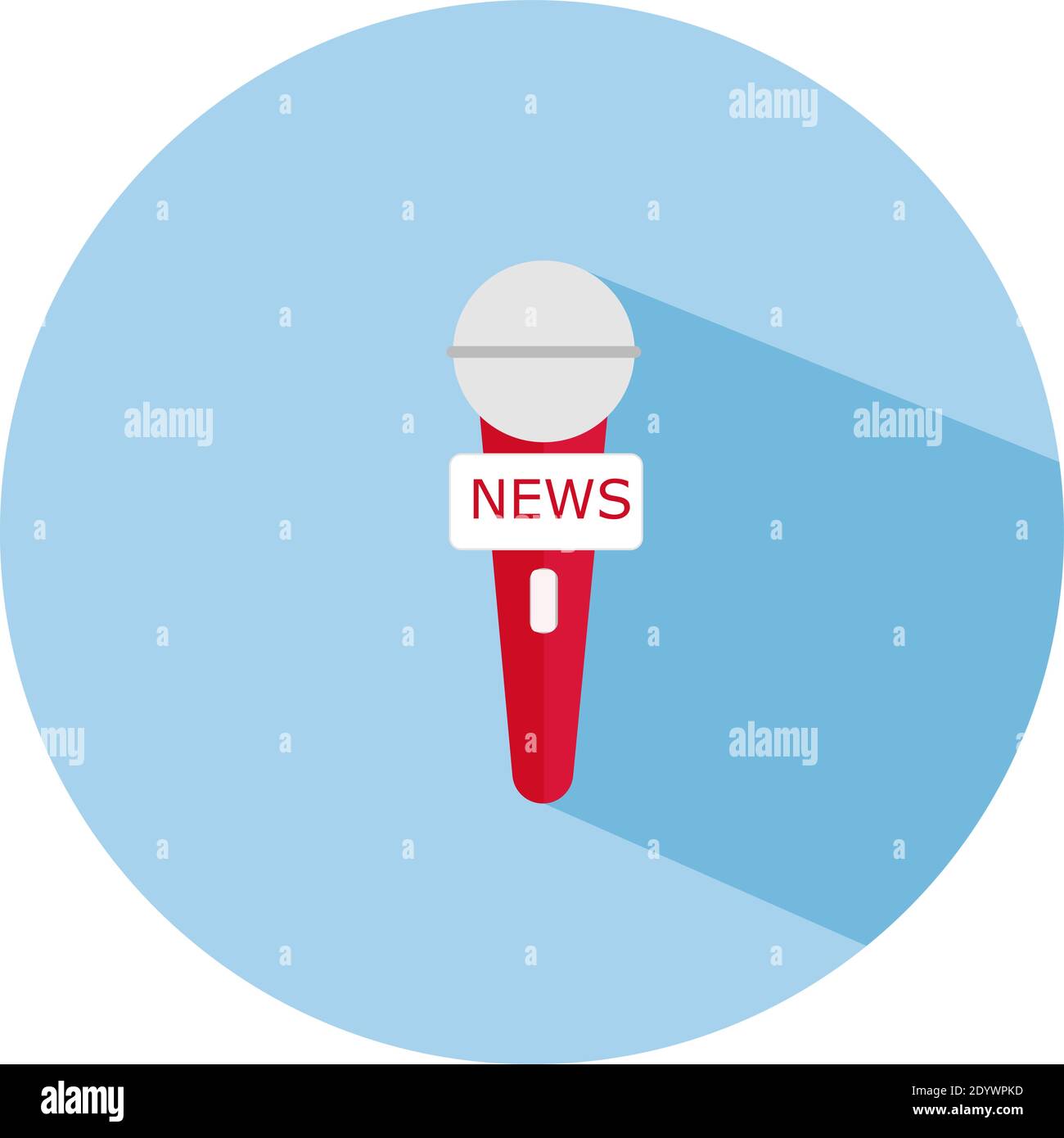 Microfono di notizie, illustrazione, vettore su sfondo bianco. Illustrazione Vettoriale