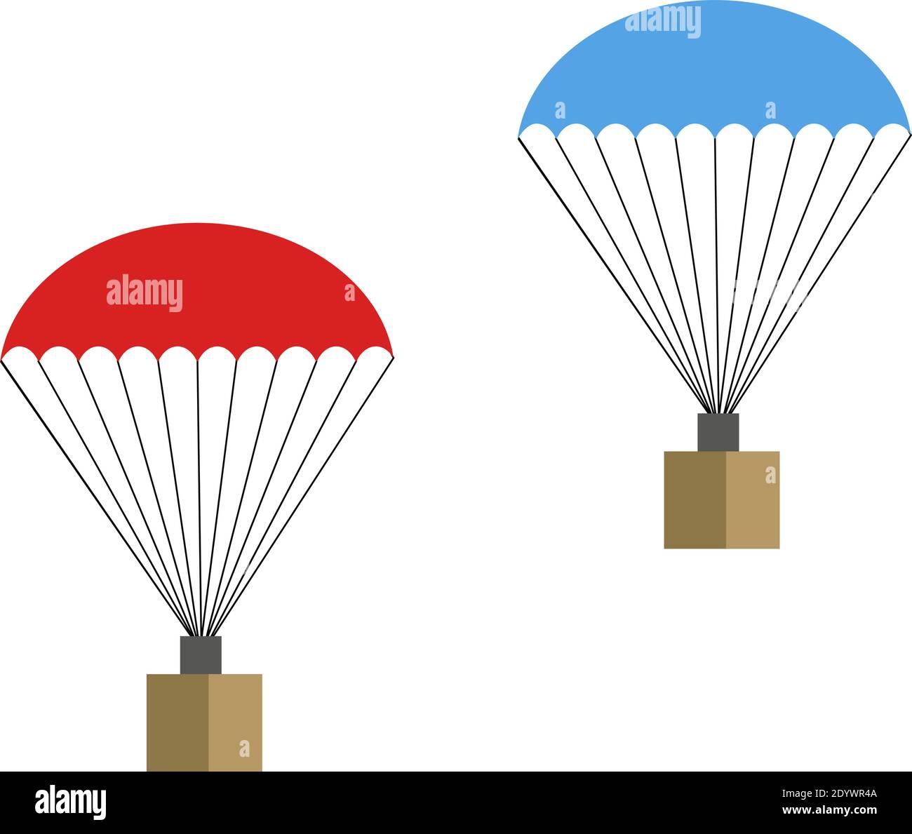 Gocce paracadute, illustrazione, vettore su sfondo bianco. Illustrazione Vettoriale