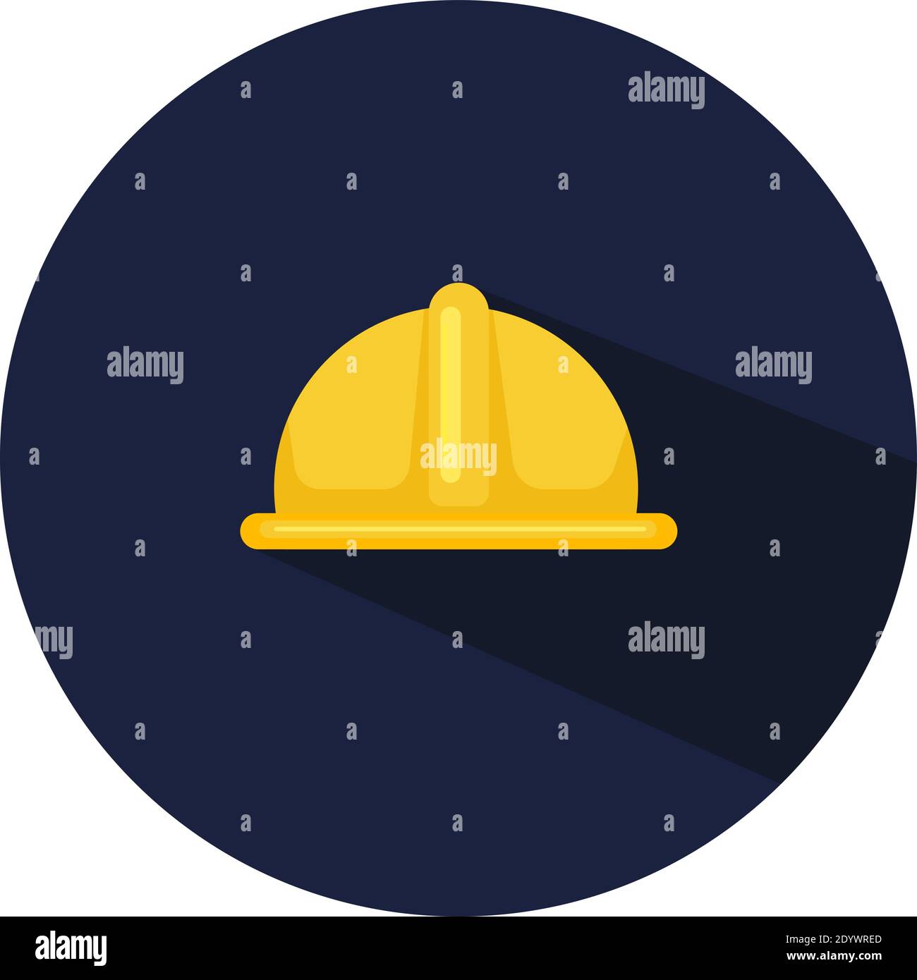 Casco da lavoro giallo, illustrazione, vettore su sfondo bianco. Illustrazione Vettoriale