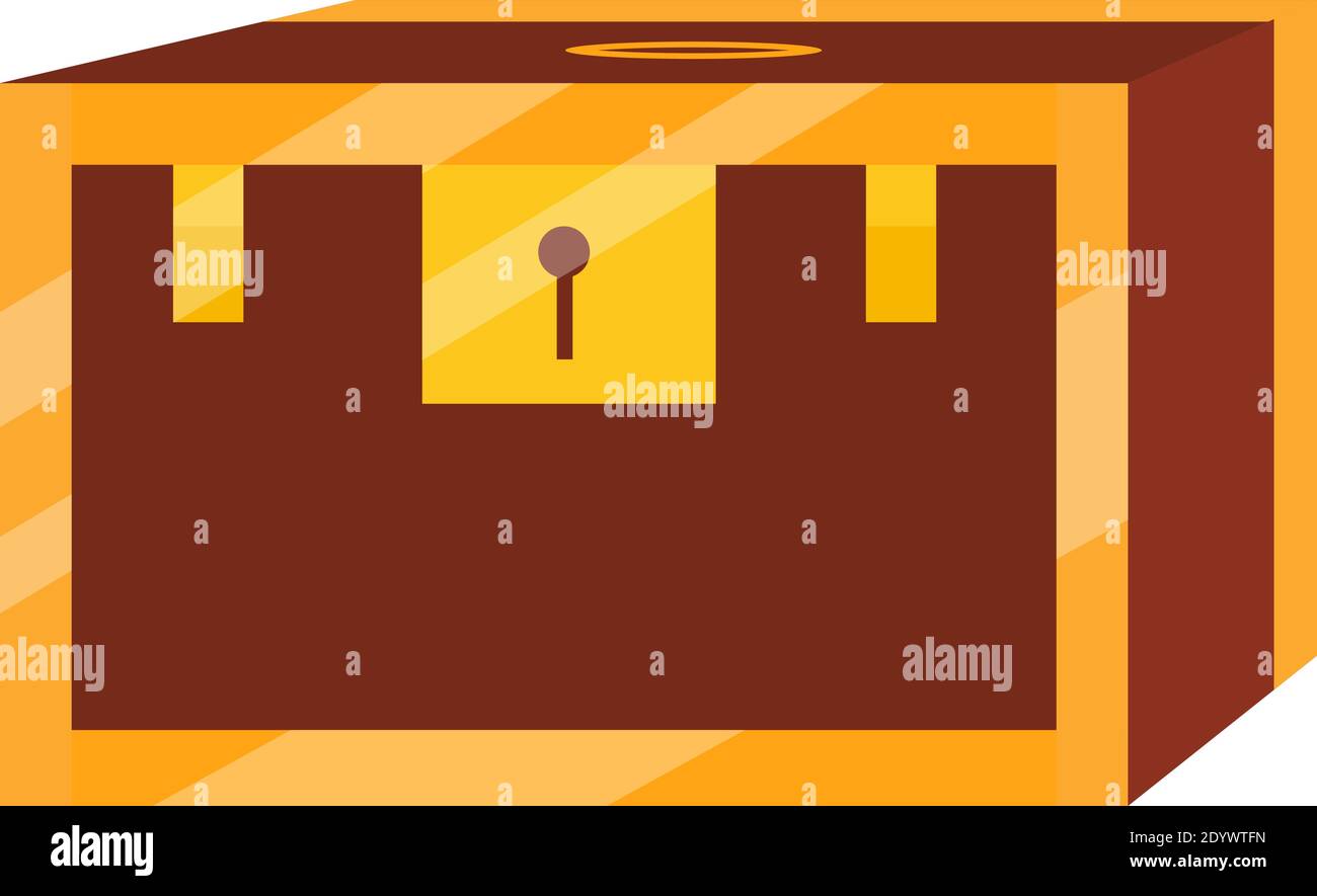 Scatola del tesoro, illustrazione, vettore su sfondo bianco. Illustrazione Vettoriale