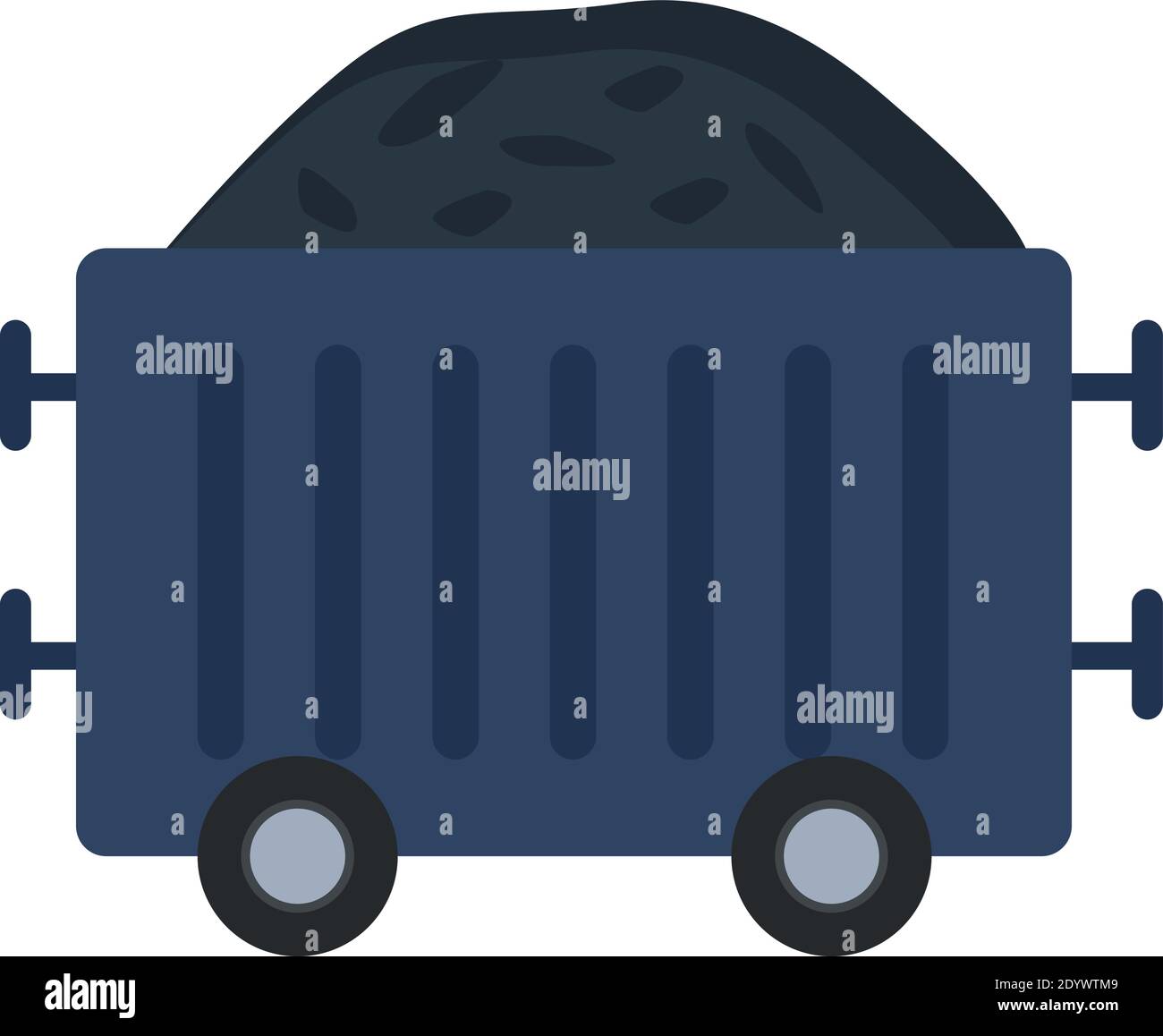 Carrello per materie prime, illustrazione, vettore su sfondo bianco. Illustrazione Vettoriale