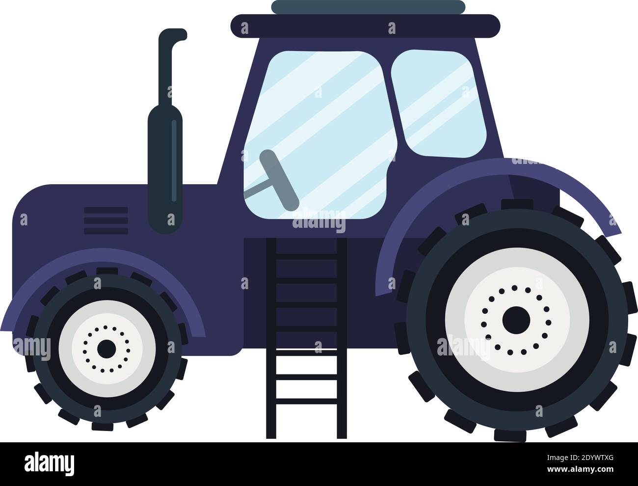 Trattore blu, illustrazione, vettore su sfondo bianco. Illustrazione Vettoriale