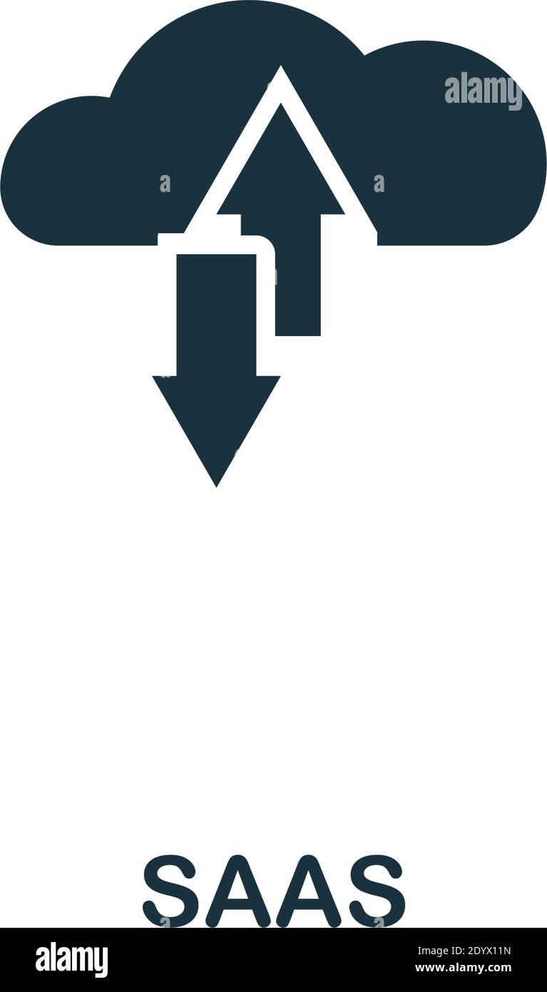 Icona SaaS. Design di alta qualità dalla collezione di icone per la gestione aziendale. Icona di pixel Perfect Saas per web design, app, software, utilizzo della stampa Illustrazione Vettoriale