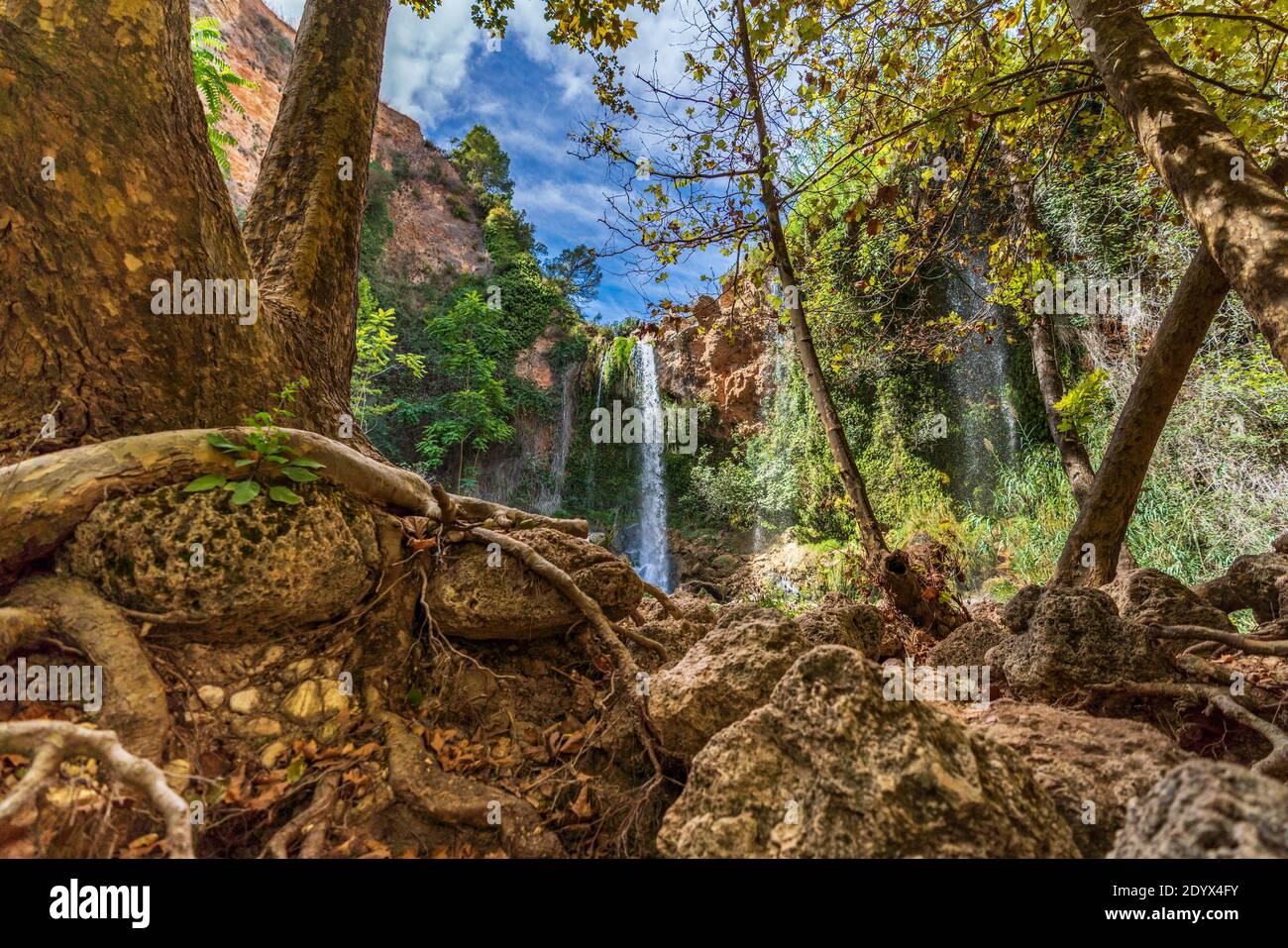 Cascata nascosta e la fine del canyon Foto Stock