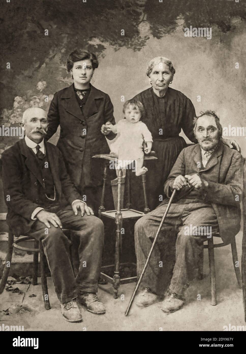 Foto di famiglia dei primi del 1900 Foto Stock