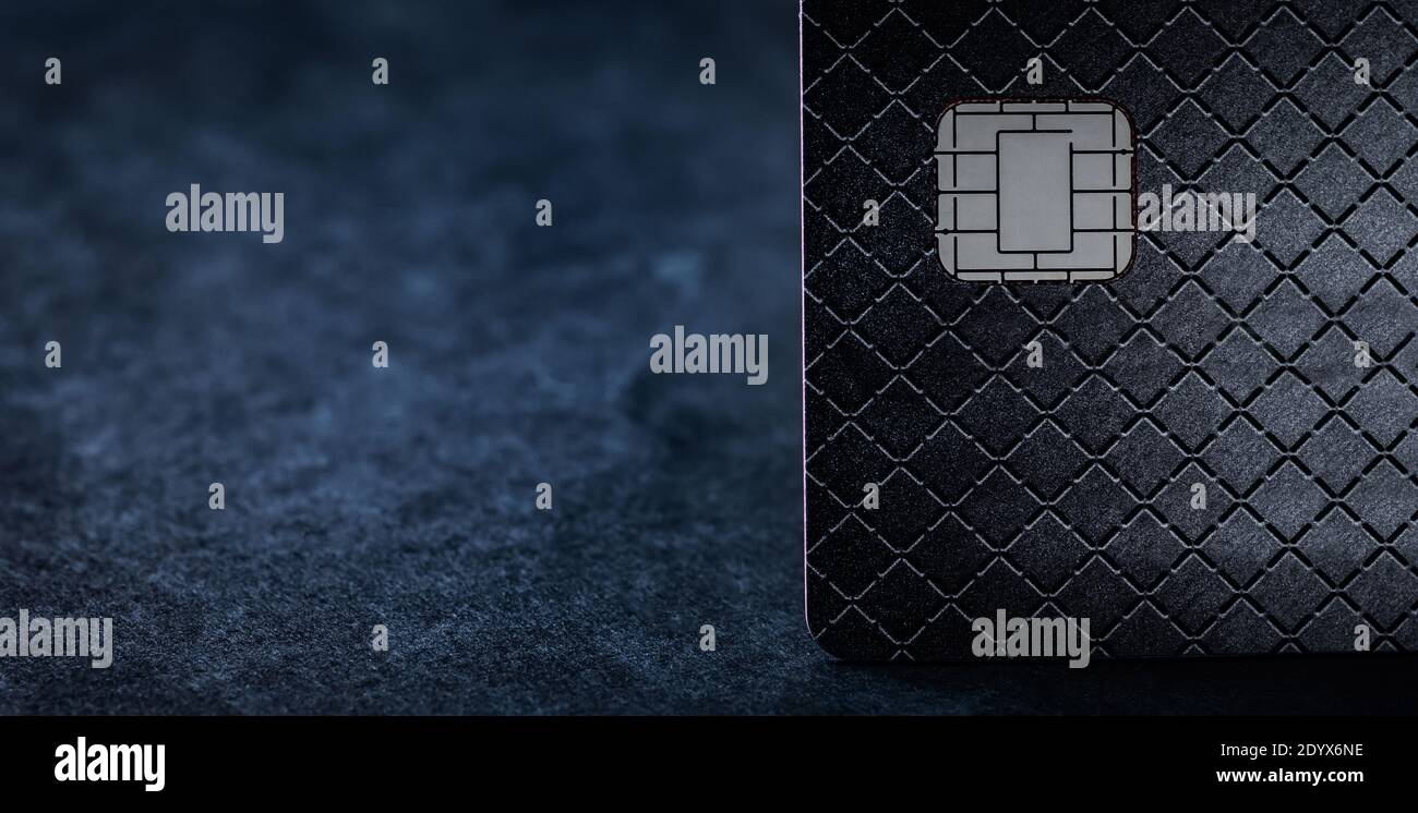 Vista frontale della carta di credito con spazio per la copia Foto Stock