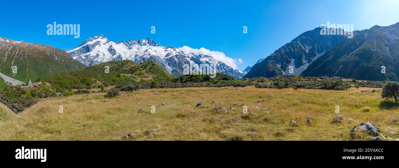 Monte Sefton a Aoraki / Mount Cook National Park in Nuova Zelanda Foto Stock