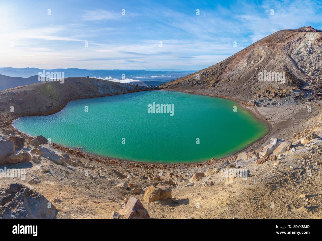 Lago Smeraldo al parco nazionale di Tongariro in Nuova Zelanda Foto Stock