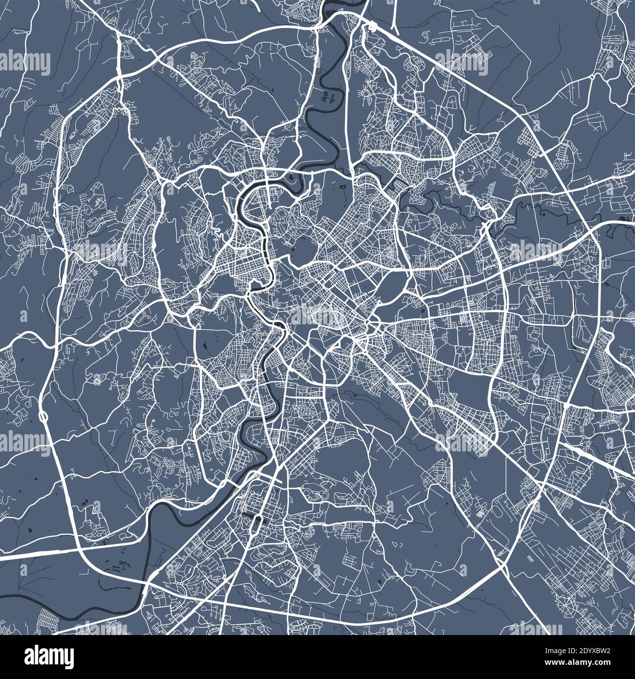 Mappa vettoriale di Roma. Illustrazione del poster della mappa stradale. Roma mappa art. Illustrazione Vettoriale