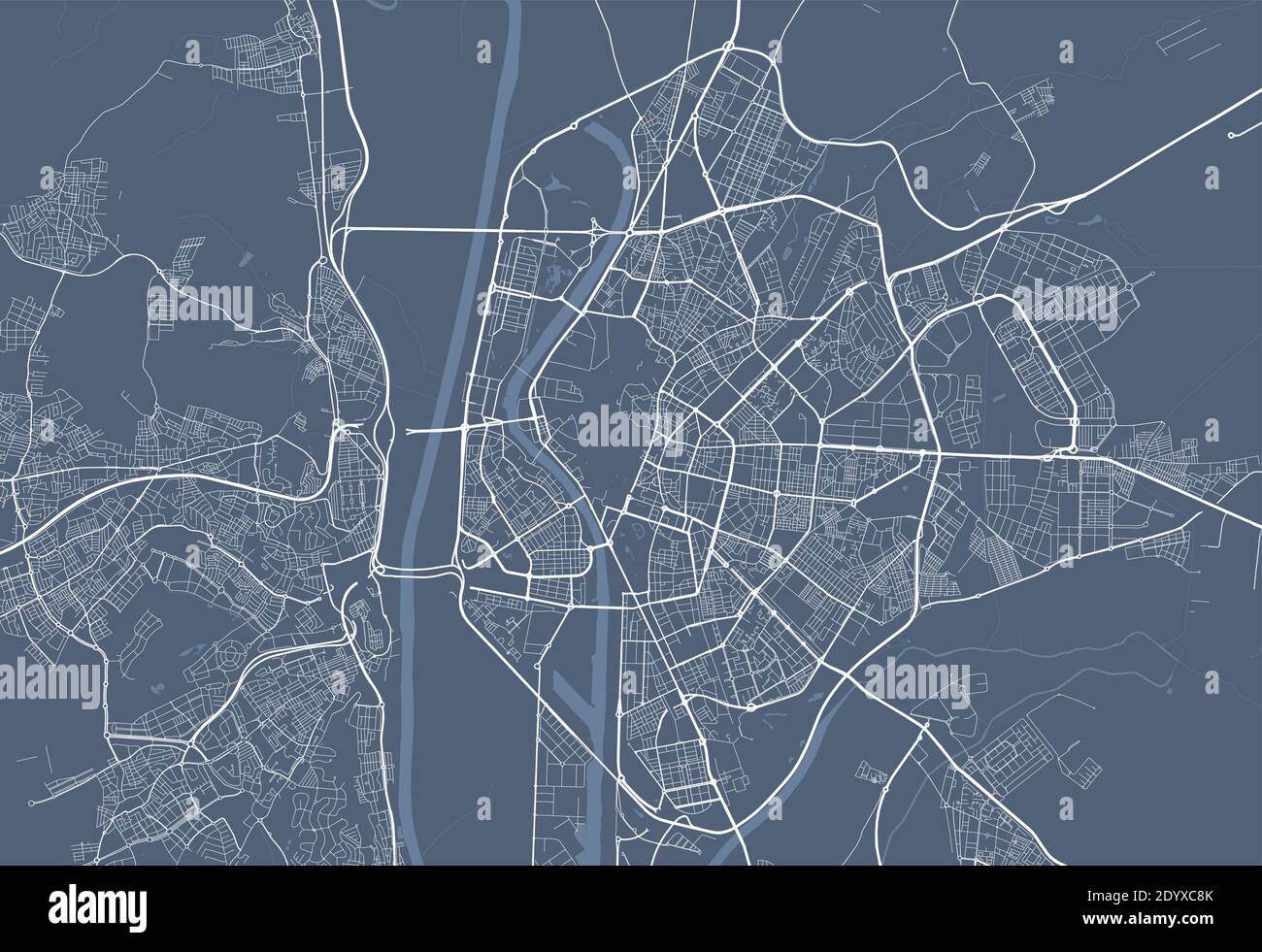 Poster della mappa della città di Siviglia. Cartellone della mappa stradale di Siviglia. Illustrazione vettoriale della mappa di Siviglia. Illustrazione Vettoriale