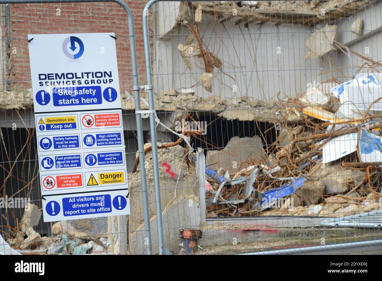 sito di demolizione nella città di leeds regno unito Foto Stock