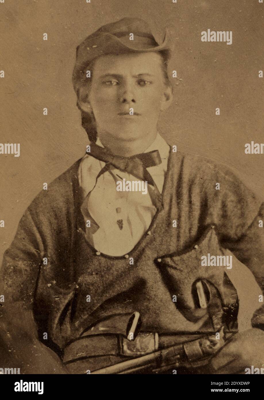 Antica fotografia d'epoca del fuorilegge americano Jesse James Foto Stock