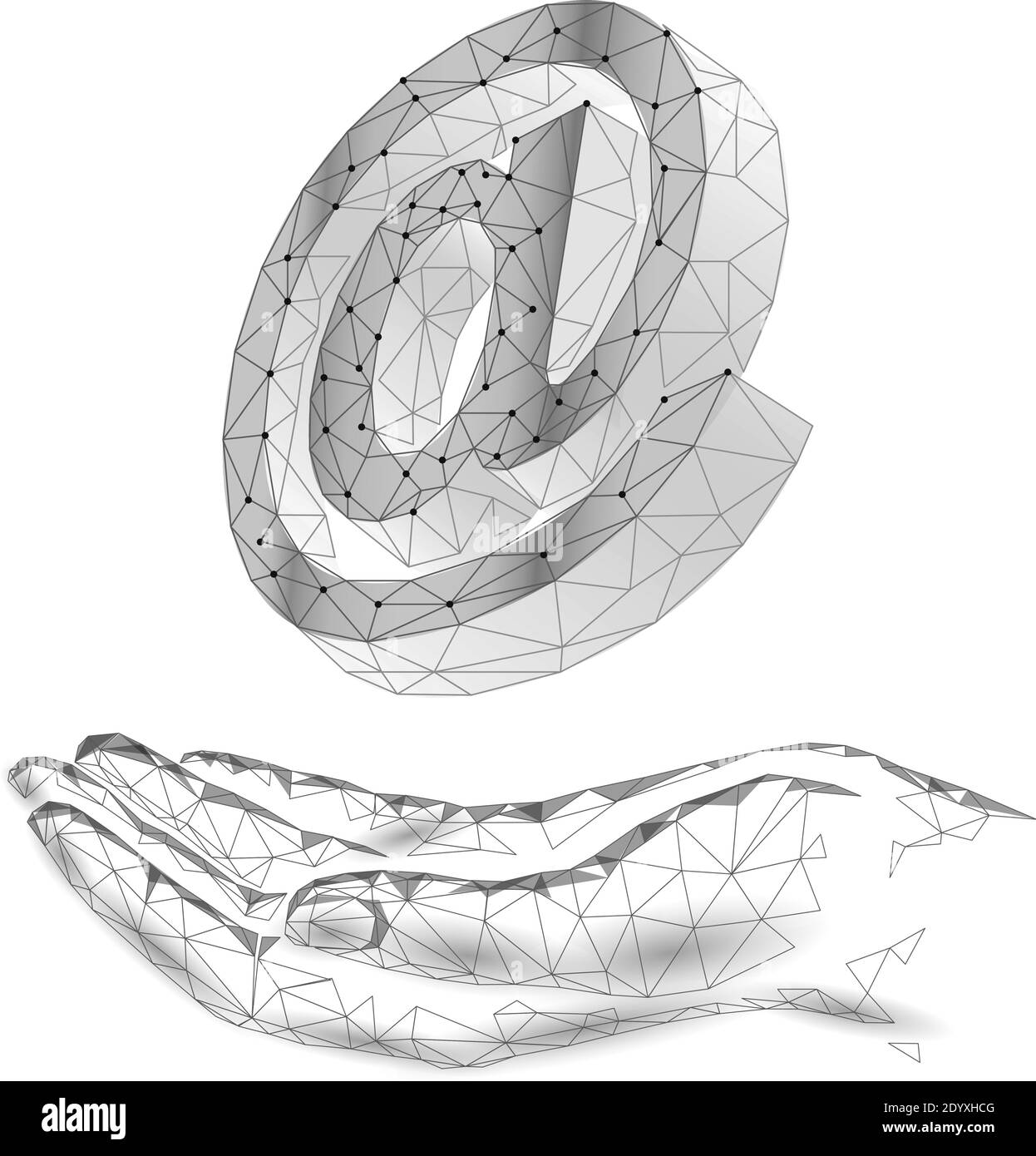 3D hashtag simbolo bianco neutrale bassa poli. La comunicazione online di social media share posti di ricerca. Informazioni innovazione tecnologia web sul vettore a mano Illustrazione Vettoriale