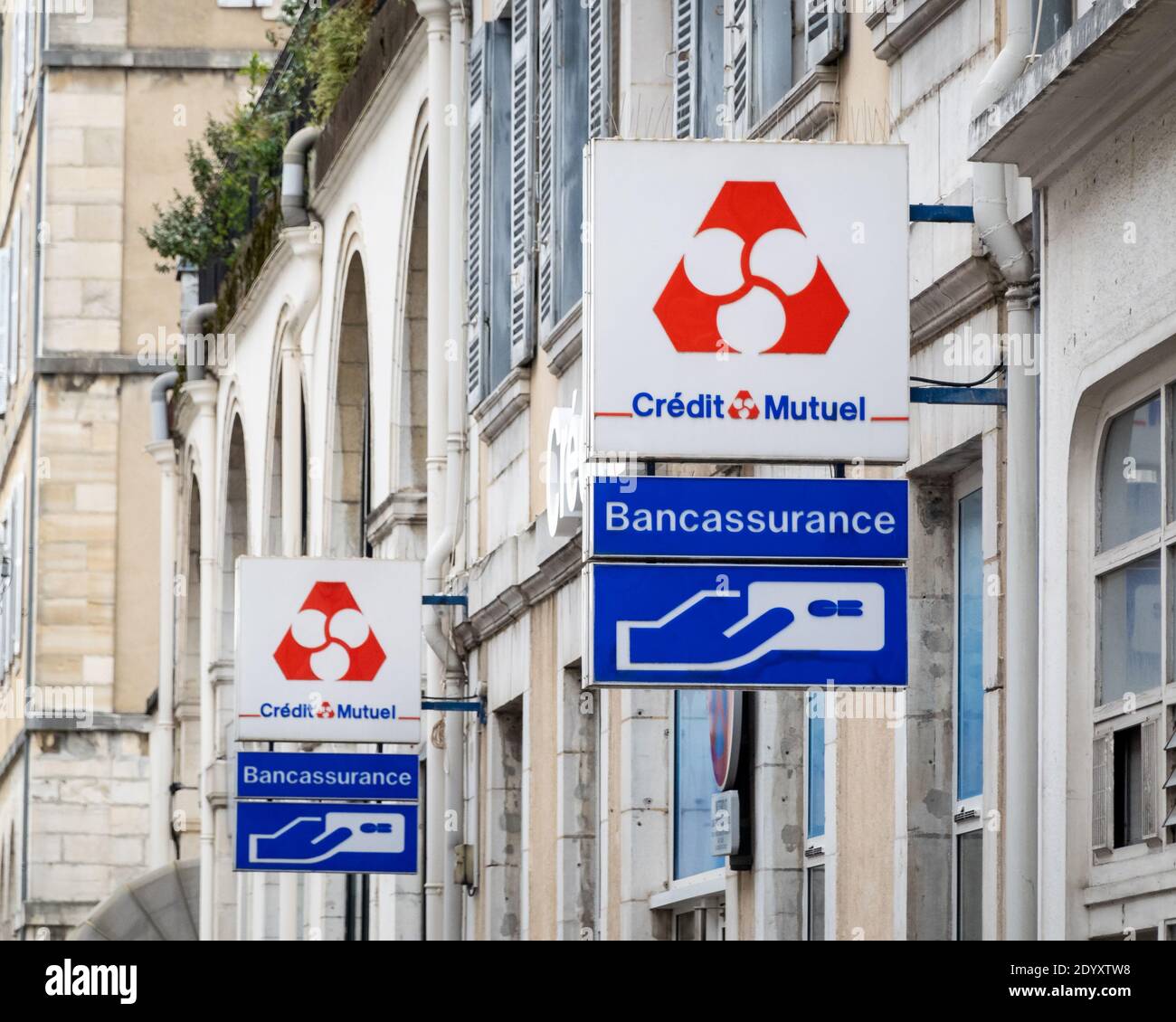 Credit Mutuel firma a Bayonne, Francia Foto Stock