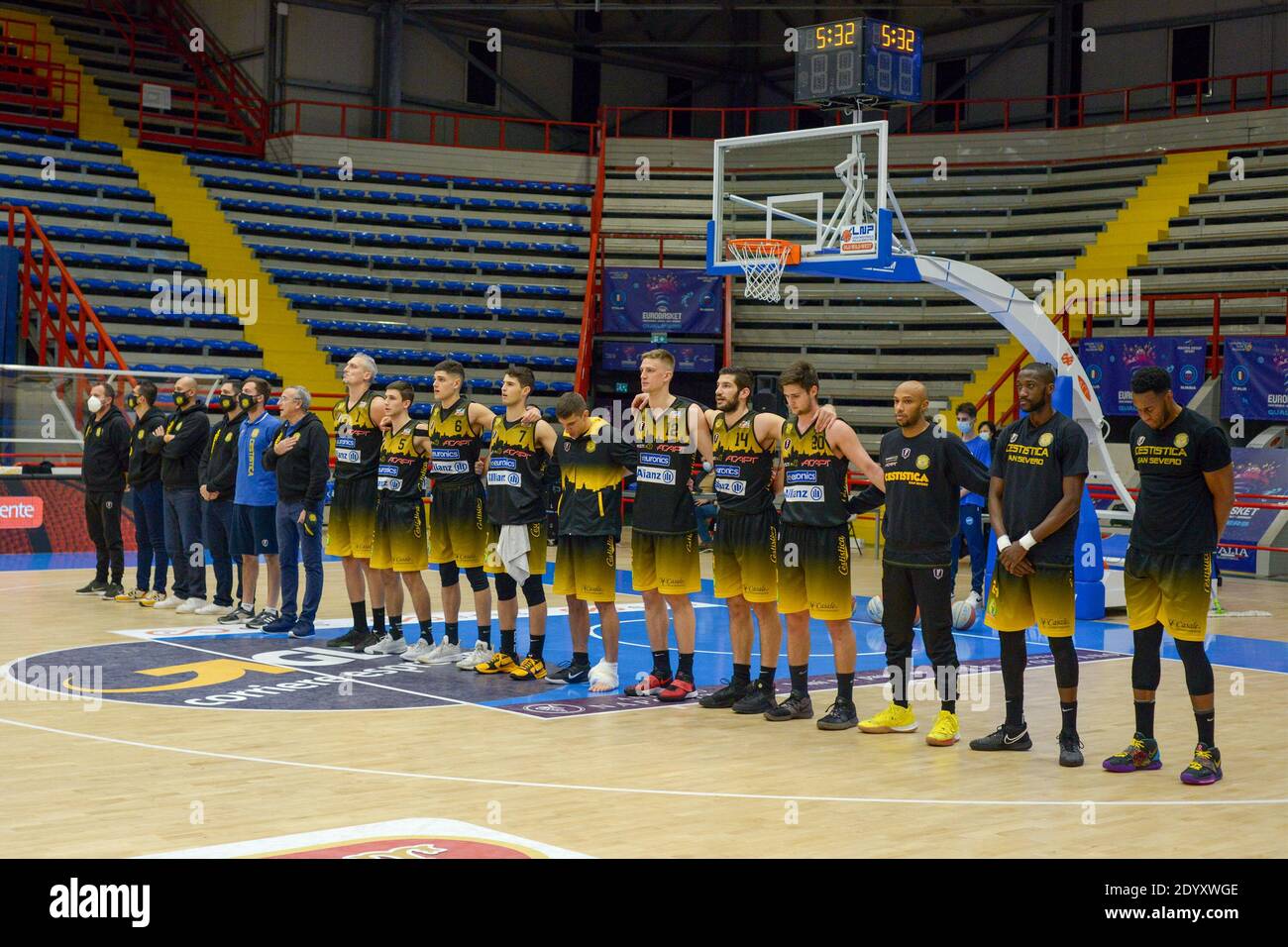 Gevi Napoli Basket vince ancora una volta che, nella partita valida per la nona giornata del campionato Serie A2, supera la Cestitica Allianz San Severo 76-55 a PalaBarbuto. (Foto di massimo Solimene/Pacific Press/Sipa USA) Foto Stock