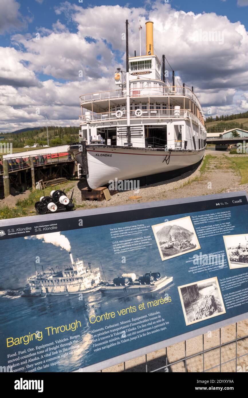 Whitehorse, Canada. 23 Giugno 2018. Il sito storico nazionale della S.S. Klondike a Whitehorse, Yukon, Canada. Il piroscafo a ruote sterzate gestito dalla British Yukon Navigation Company operò tra Whitehorse e Dawson City all'inizio del ventesimo secolo. Credit: Planetpix/Alamy Live News Foto Stock