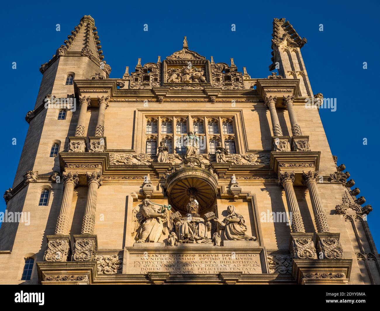 Tower of the Five Orders, Bodleian Library, Academic Library, University of Oxford, Oxford, Oxfordshire, England, UK, GB. Foto Stock