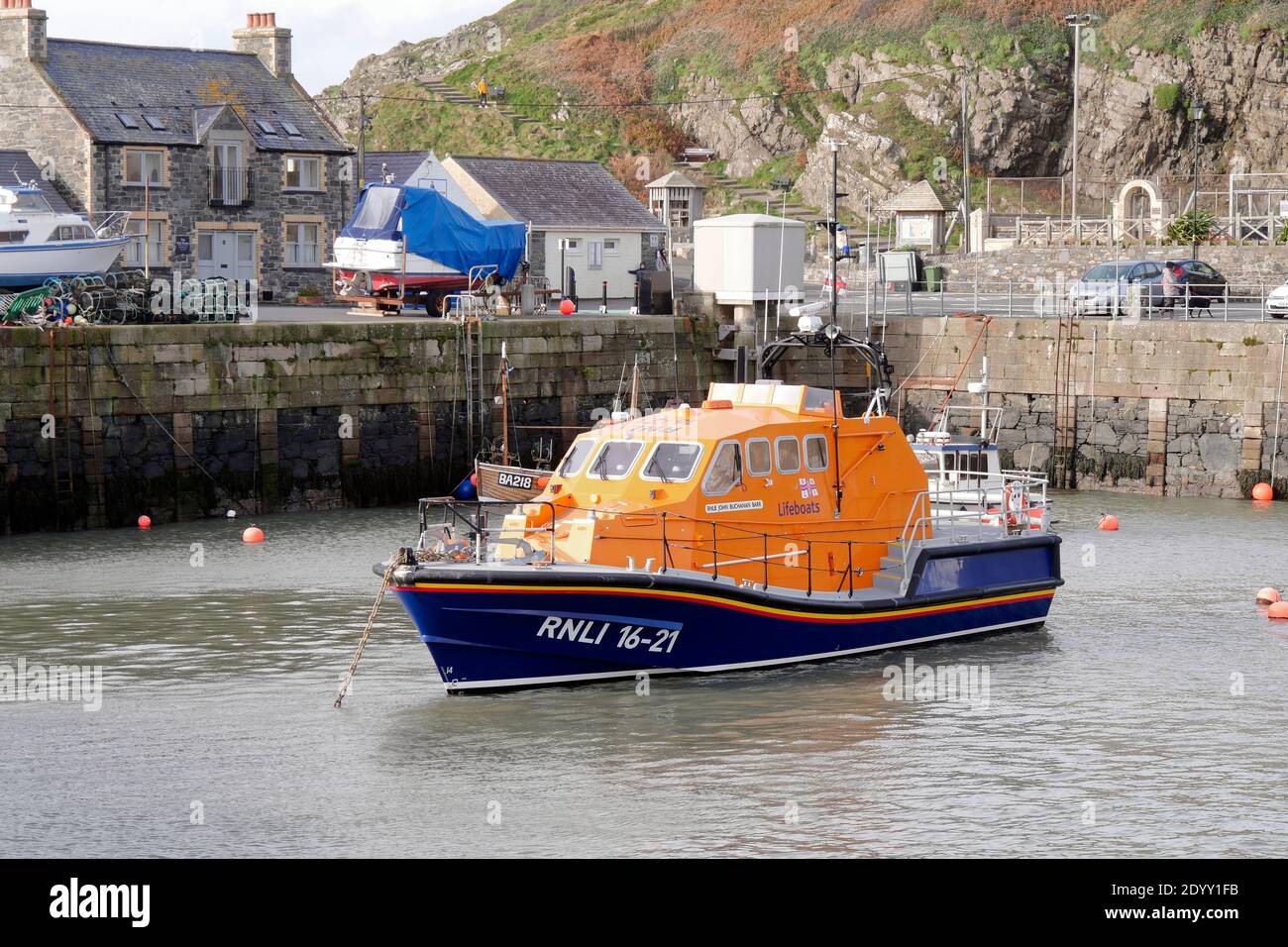 RNLI bagnino 16-21, RNLB John Buchanan Barr, Portpatrick, Dumfries e Galloway, Scozia, Regno Unito, GB Foto Stock