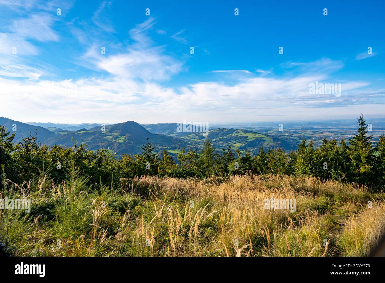 Österreich, Niederösterreich, Scheibbs, Blick vom Greinberg Foto Stock