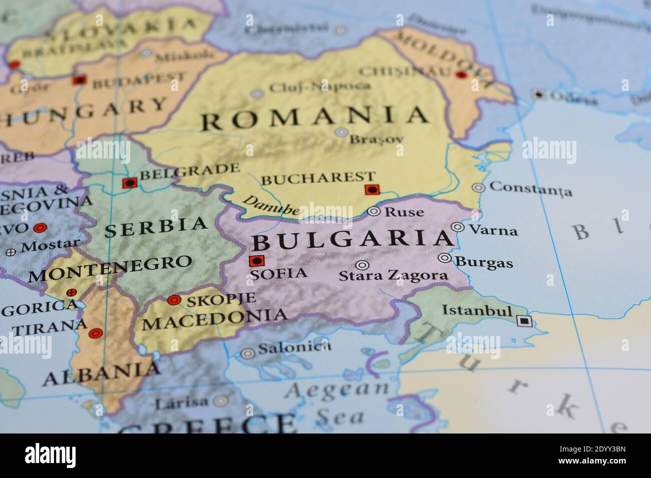 Mappa bulgaria e romania
