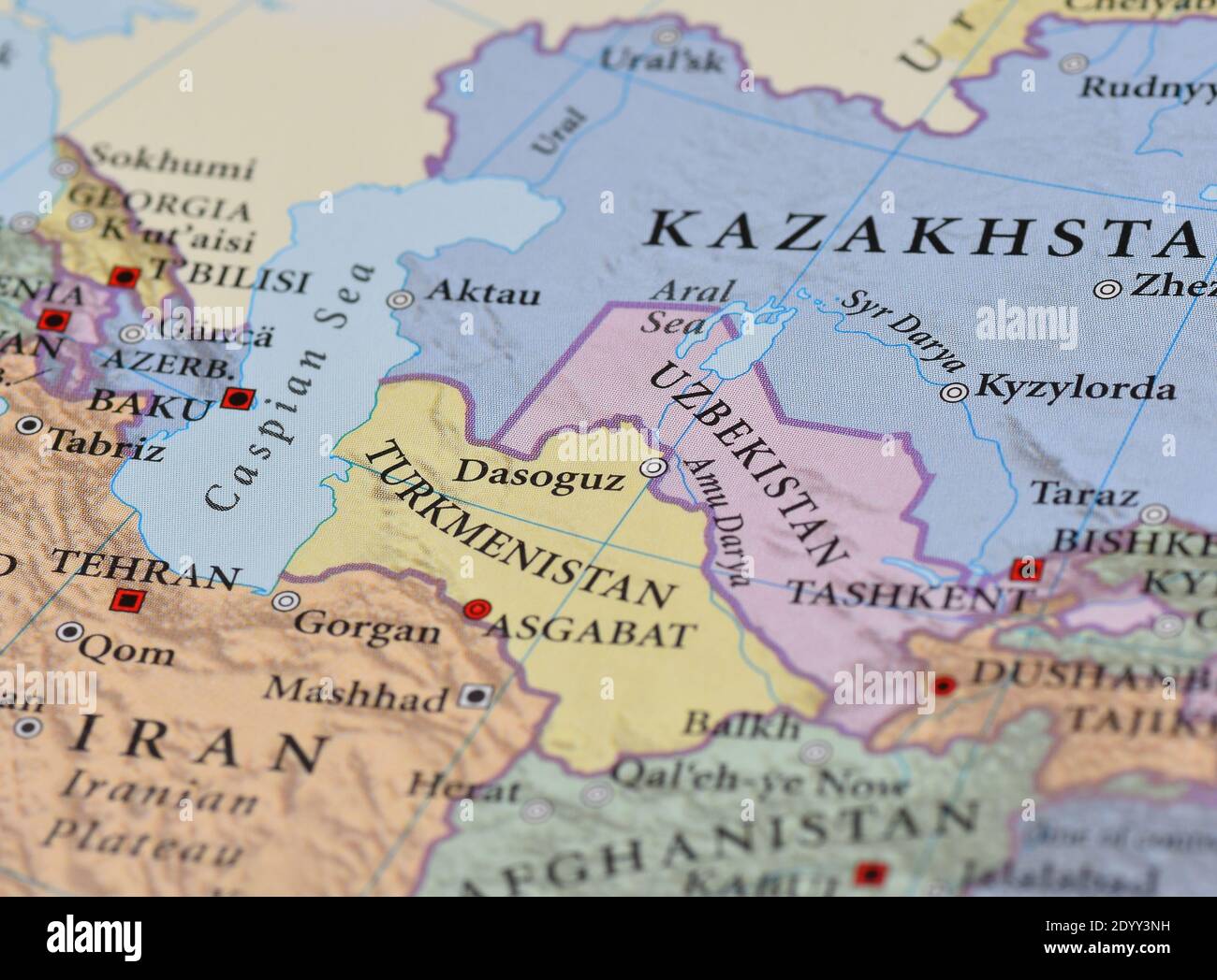 Mappa Dell Uzbekistan Immagini E Fotografie Stock Ad Alta Risoluzione   Mappa Del Turkmenistan Uzbekistan 2dyy3nh 