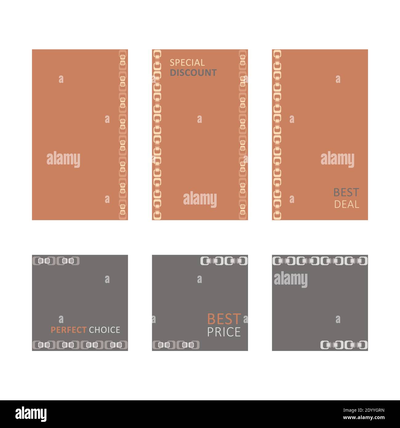 Cornici vettoriali decorative moderne. Modelli di design modificabili per Web, social media, promo, annunci, banner, ecc. Illustrazione Vettoriale