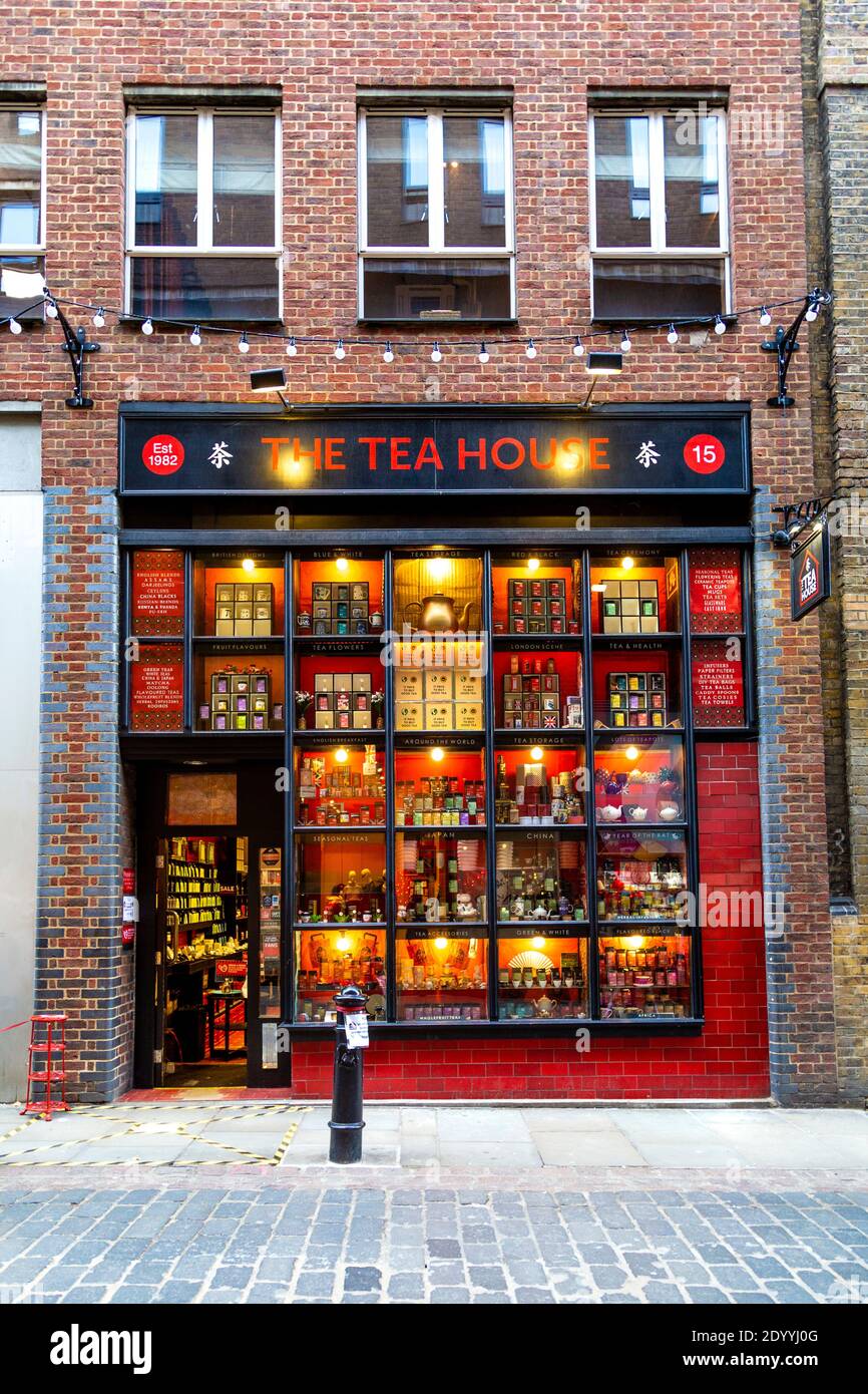 Esterno della Tea House su Neal Street, Covent Garden, Londra, Regno Unito Foto Stock