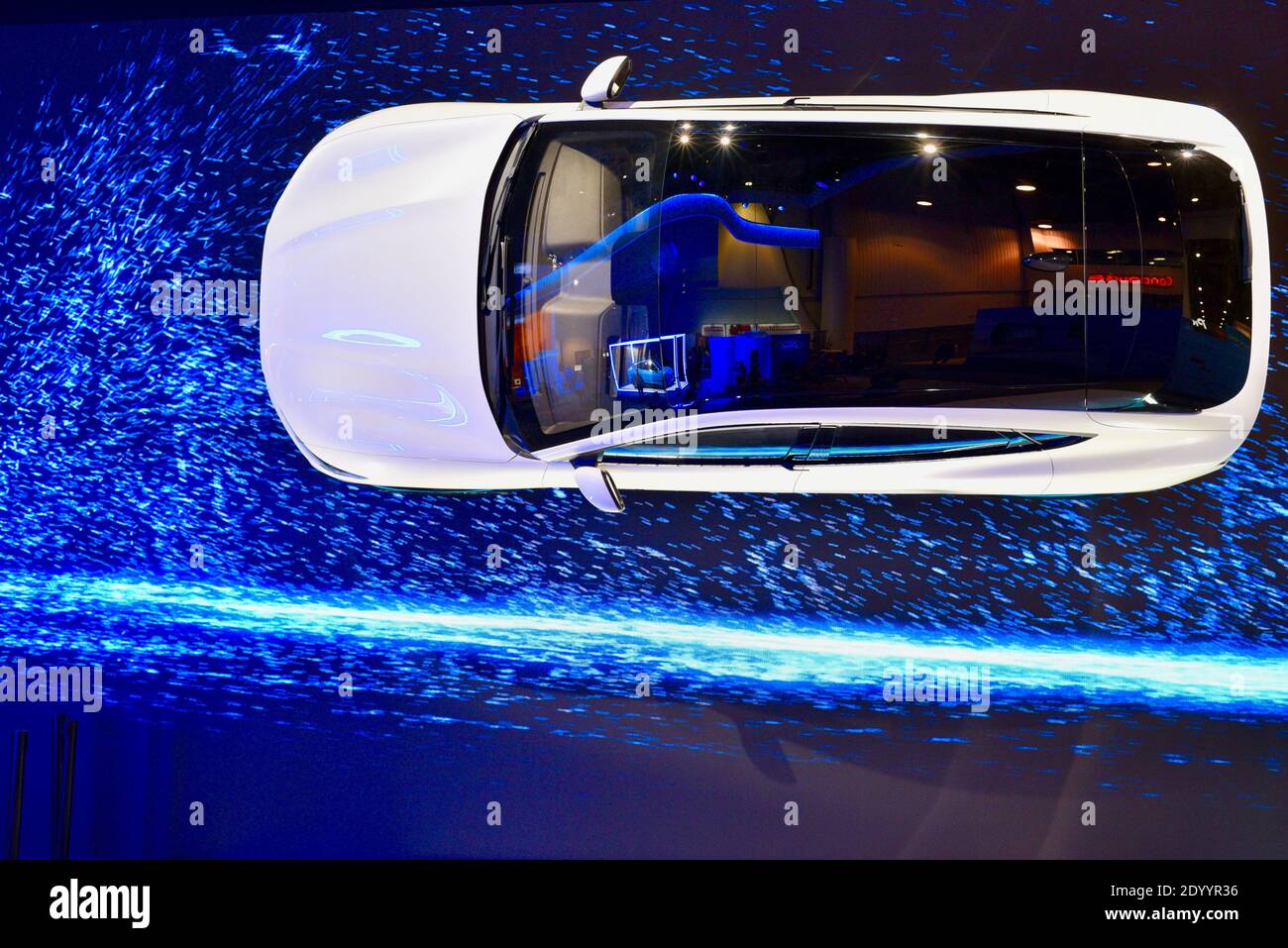 Veicolo prototipo completamente elettrico Ford Mustang Mach-e in esposizione alla fiera commerciale più grande del mondo CES di Las Vegas, NV, USA Foto Stock